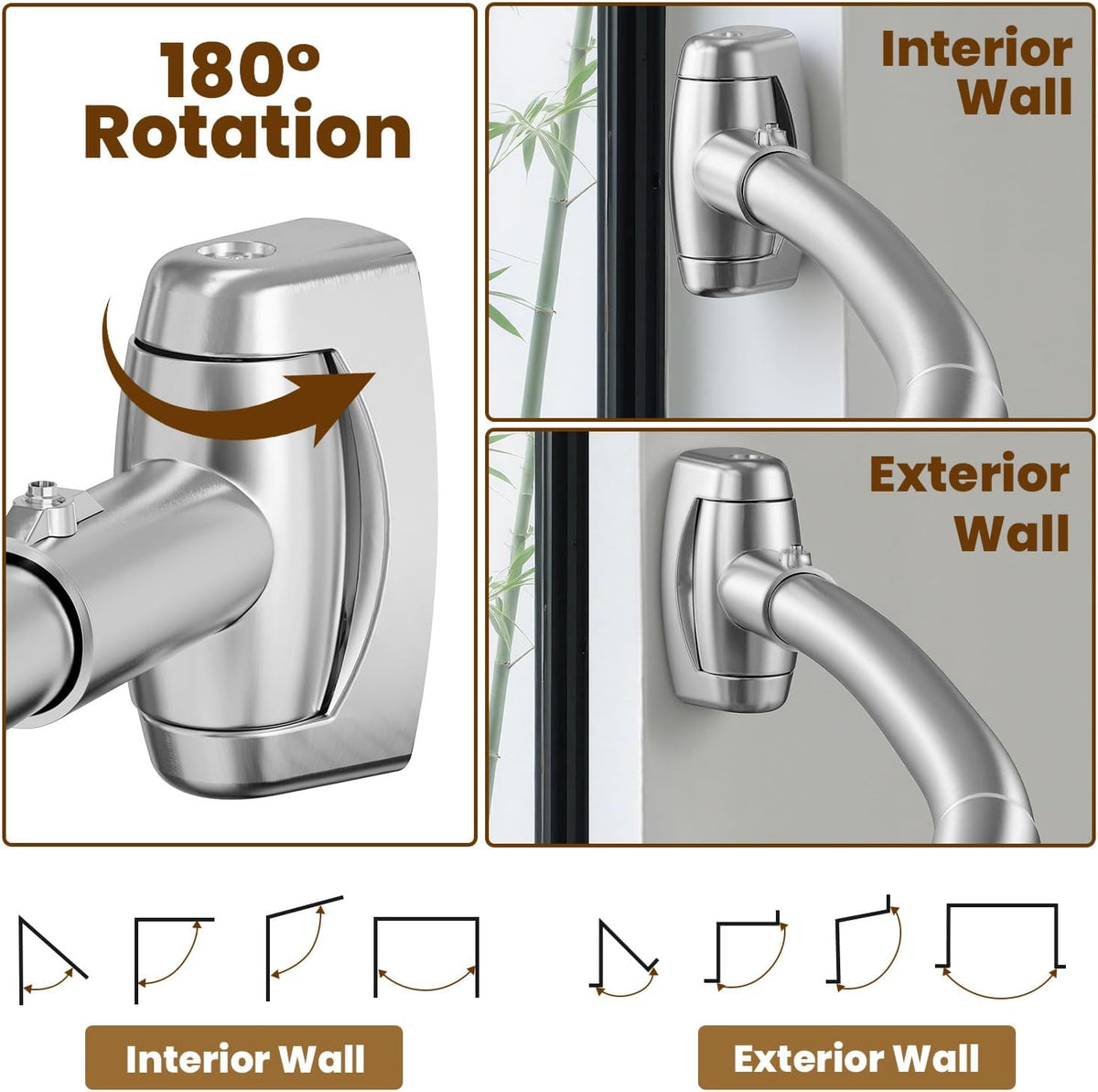Curved Shower Curtain Rod 48-80Inches Adjustable Round Shower Curtain Rods