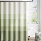 jinchan Ombre Ocean Blue Shower Curtain for Bathroom 70x72 Inch 12 Hooks