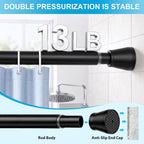 Black Tension Curtain Rod for Windows 28 to 48 Inch Spring Curtain Rods