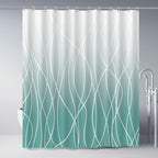 Striped Shower Curtain for Bathroom, Grey White, 72" W x 72" L