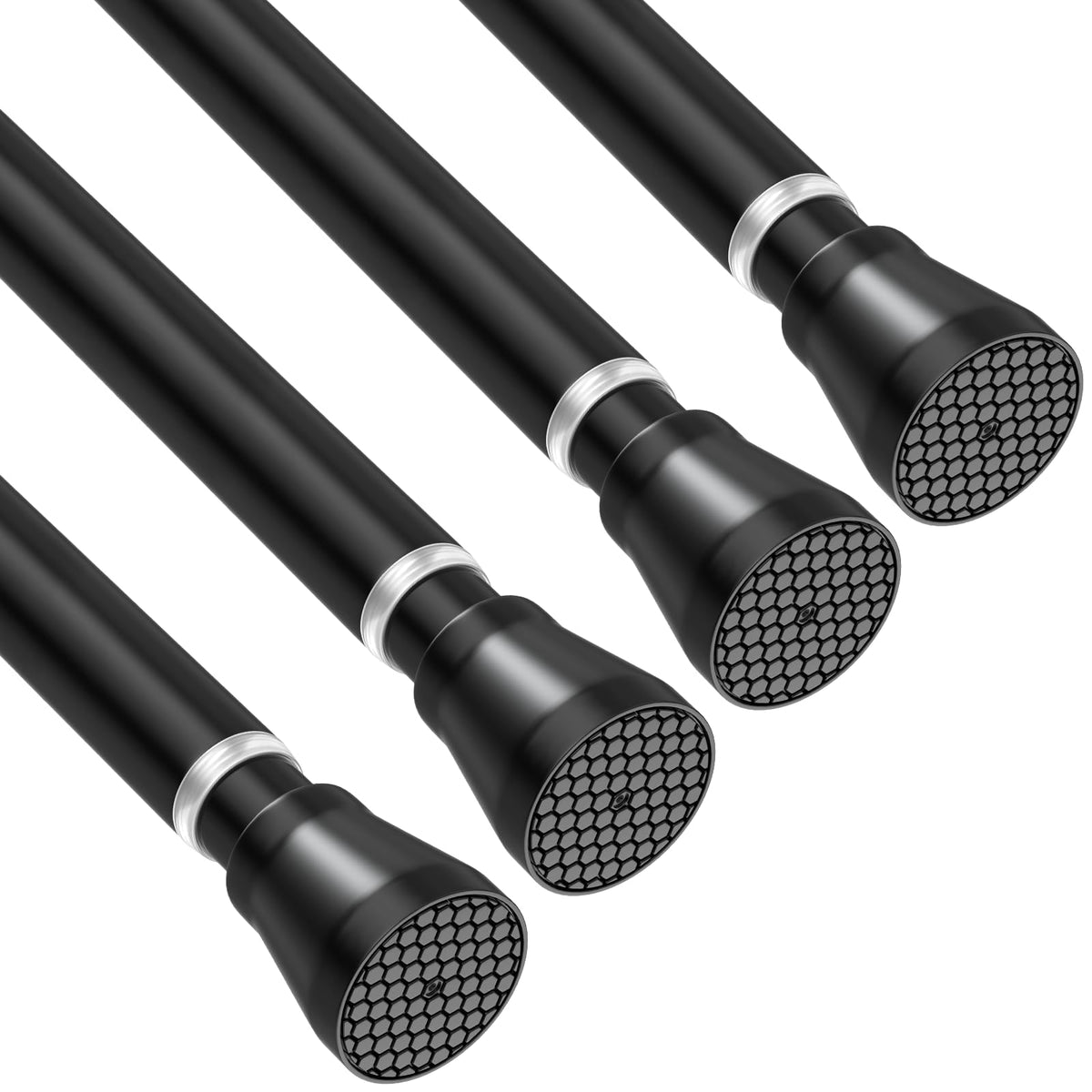 AIZESI Shower Curtain Rod 43 to 73 Inch Spring Tension Rods No Drill, White