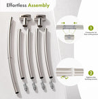AmazerBath 20-84 Inches Arched Curved Shower Curtain Rod, Heavy Duty Shower Rod Rust Proof Bathroom Curtain Rod, Adjustable Telescoping Design Easy Segmented Installation, Need to Drill, Nickel