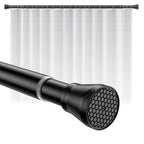 Black Tension Curtain Rod for Windows 28 to 48 Inch Spring Curtain Rods