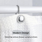 Shower Curtain Hooks,Rust-Resistant Decorative Rings,12-Pack,Chrome