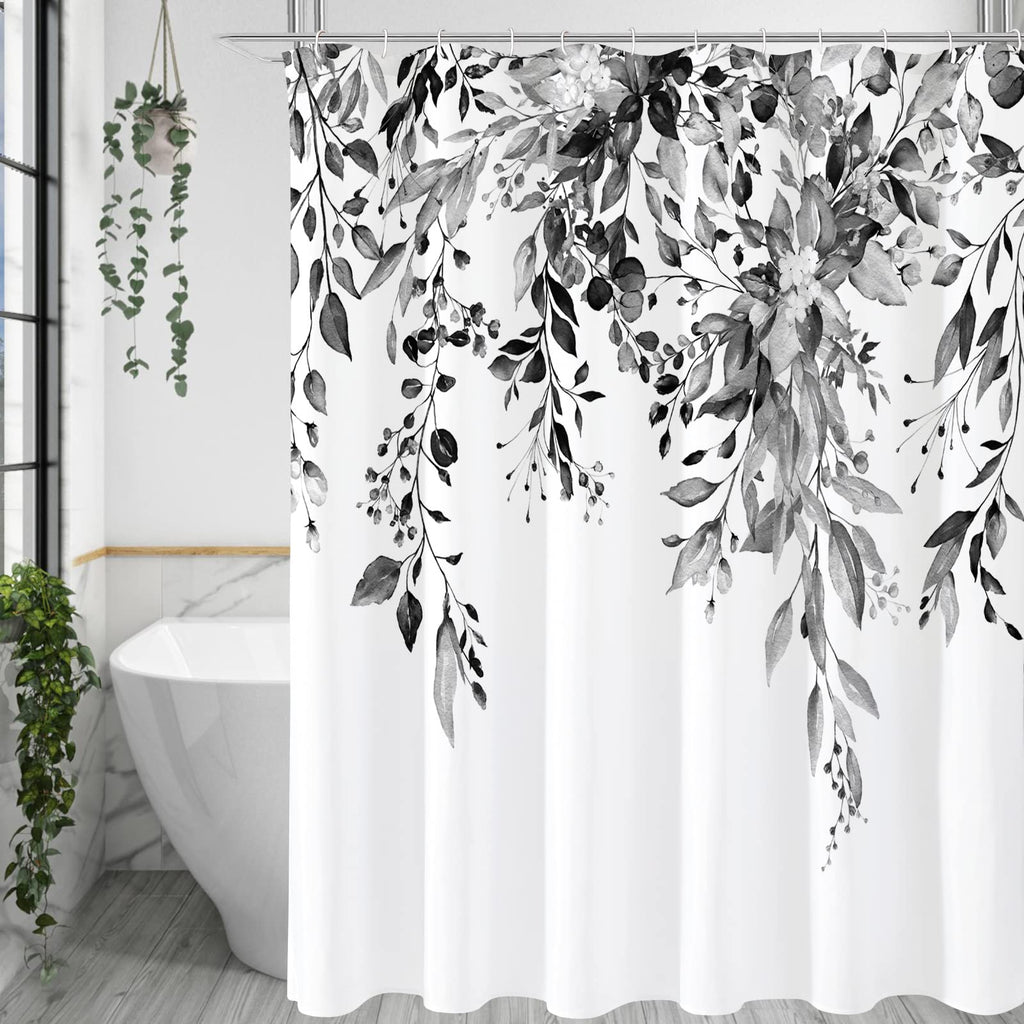 Gibelle Sage Green Eucalyptus Shower Curtain, Floral Print, 72x72