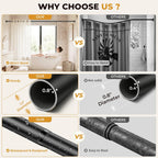 Black Long Curtain Rod Tension Shower Curtain Rods 30 to 120 inch