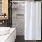 Amazer Ivory Shower Curtain Liner, Ivory Fabric Shower Liner, 2-in-1 Bathroom Shower Curtain and Liner, 12 Grommet Holes, Water Proof, Machine Washable, Hotel Quality, 72 x 72 Inches
