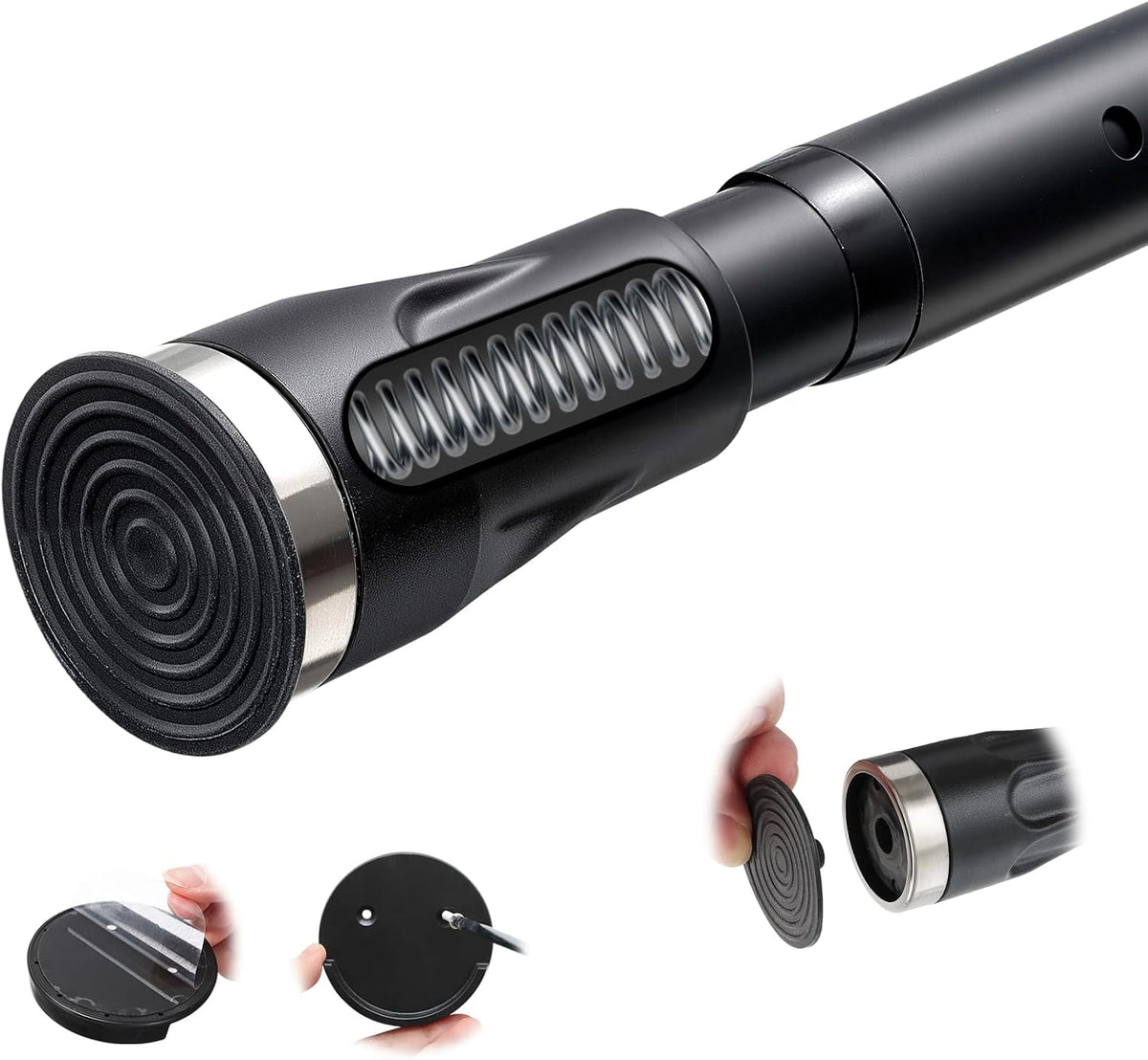 Tension Curtain Rod, 42 to 100 inch Adjustable Heavy Duty black shower curtain rod for bathroom Closet Windows