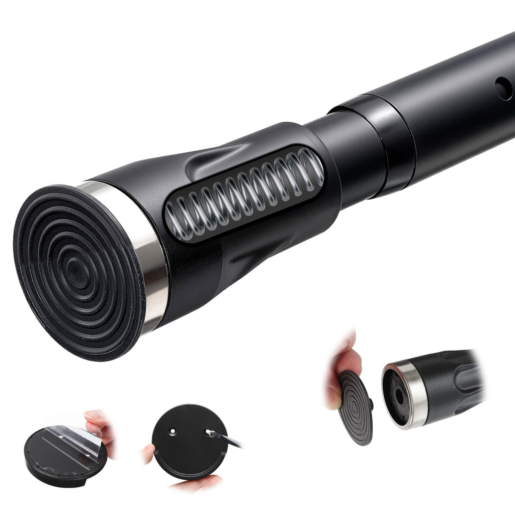 Tension Curtain Rod, 42 to 100 inch Adjustable Heavy Duty black shower curtain rod for bathroom Closet Windows