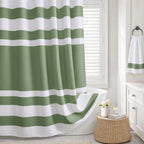 White Waffle Weave Shower Curtain 258GSM Heavyweight Cotton Fabric 72Wx72L