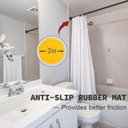 Thestoa Shower Curtain Rod Adjustable 43-78 inch, 1"Diameter Spring Tension Curtain Rod No Drill, Anti-Rust Non-Slip Shower Rod, Black Shower Curtain Rod for Bathroom Tension