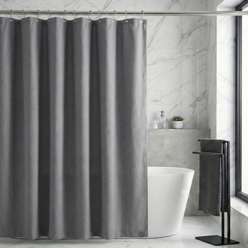 Waterproof Fabric Shower Curtain Liner, TPU Coated, PEVA-Free & Odorless, Hotel Quality, 3 Magnets, Rust-Proof Metal Grommets, Machine Washable, White, 72x72 Inch