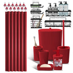 Clara Clark Black Bathroom Set, Shower Curtain Set, Bathroom Accessory Set