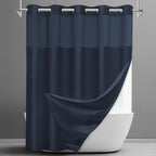 SORTTO Ringless Waffle Shower Curtain with Snap in Liner Set, 71x74, White
