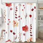 Gibelle Blue Yellow Watercolor Floral Fabric Shower Curtain, 72x72