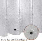 Bostofy Waterproof Shower Curtain Liner 8G EVA Thick Shower Curtain with Heavy Duty 3 Bottom Magnets, Shower Liner for Shower Stall, Bathtubs, 3D Pebble Pattern, 72 x 72,12 Hooks