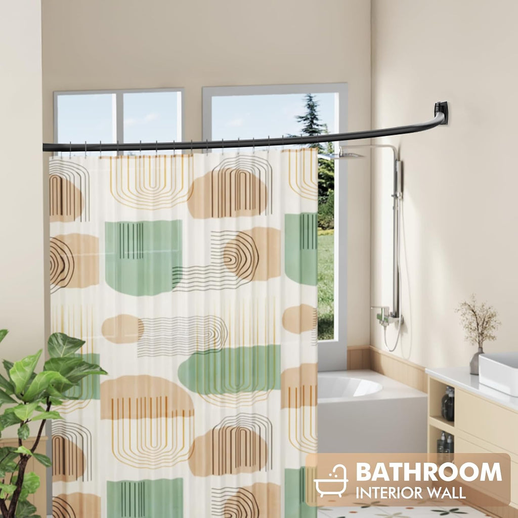 Curved Shower Curtain Rod for Bathroom, 40-72 Inches Adjustable Shower Rod