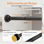 STARLATTA 2 Pack Black Tension Shower Curtain Rods for Bathroom, 43-80 Inch