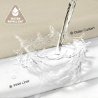 WONICY Hook-Free Shower Curtain with Snap-in Liner, Cream, 71 x 74