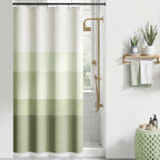 jinchan Ombre Ocean Blue Shower Curtain for Bathroom 70x72 Inch 12 Hooks