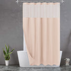 N&Y HOME Stall Waffle Weave Shower Curtain with Snap-in Liner White 36x72