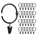 24 Pack 2 Inches Openable Curtain Rings with Clips