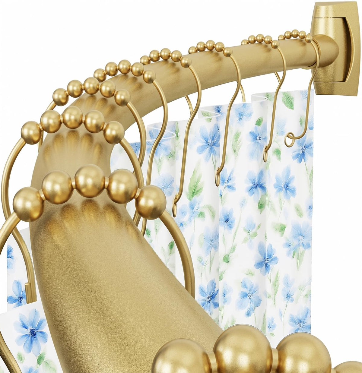 Curved Shower Curtain Rod for Bathroom, 40-72 Inches Adjustable Shower Rod