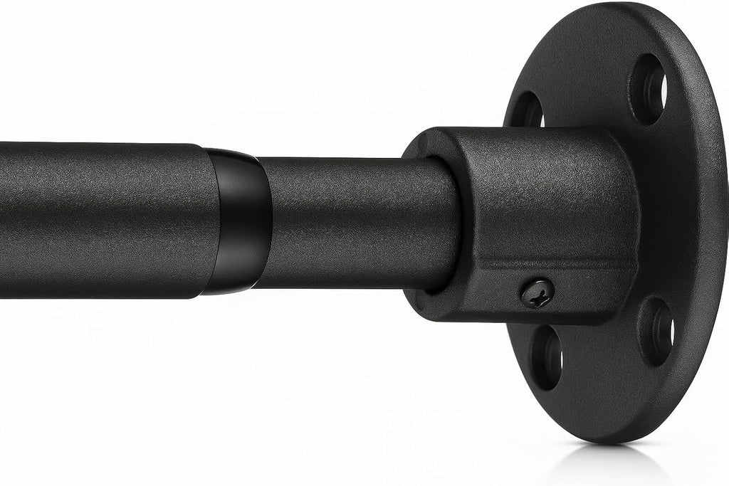 Heavy Duty Shower Rod - Industrial Shower Curtain Rod Wall Mounted for Bathroom,Closet,Room Divider,Outdoor Patio - 28 to 76"Adjustable Shower Pole - Matte Black
