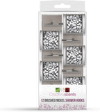 Creative Scents Silver Shower Curtain Hooks Decorative | Set of 12