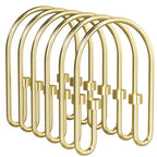 AmazerBath Shower Curtain Hooks, Gold Shower Curtain Hooks Rust Proof, Non-Slip Simple Double Hook Shower Curtain Hooks for Shower Curtain, Sturdy Shower Curtain Rings, 12Pcs