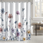 AWERT Blue Marble Shower Curtain - Waterproof for Bathroom Decor, Printed Washable With Hooks, 72x72 Inch