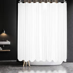Barossa Design Waffle Weave Extra Long Shower Curtain White 84 Inch Length