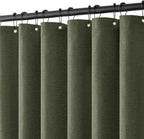 MIULEE 72 x 90 Extra Long Linen Shower Curtain Cream Beige 12 Metal Hooks