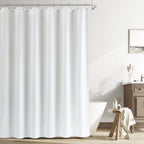 Naturoom Linen Shower Curtain 72 Inch Long for Bathroom Beige 1 Panel