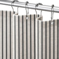 Farmhouse Striped Shower Curtain Taupe Vintage Linen Curtain 72"W X 72"L