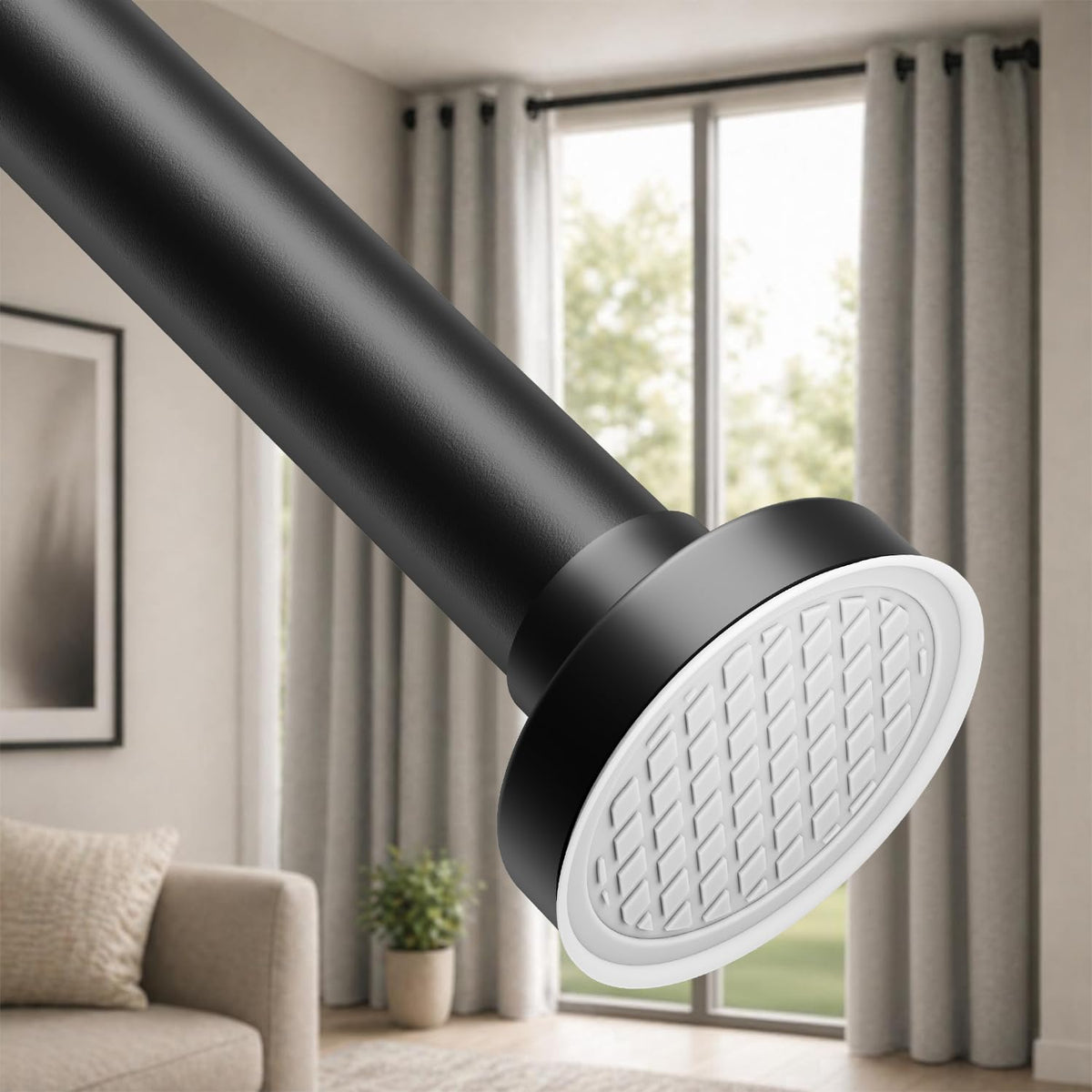 ALLZONE Tension Shower Curtain Rod, 29-84 In, Spring Loaded Curtain Rod