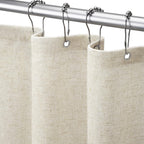 Linen Shower Curtain Beige Boho Cream Natural Cloth 72" W x 72" L