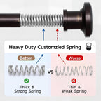 BRIOFOX Bronze Tension Curtain Rod 24 to 78 Inch(2-6.5ft) - Spring Tension Shower Curtain Rod, No Drilling Oil Rubbed Bronze Tension Rod for Curtains Windows