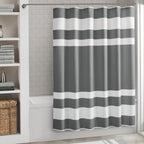 Madison Park Spa Waffle Shower Curtain for Bathroom, 72 x 72, Grey