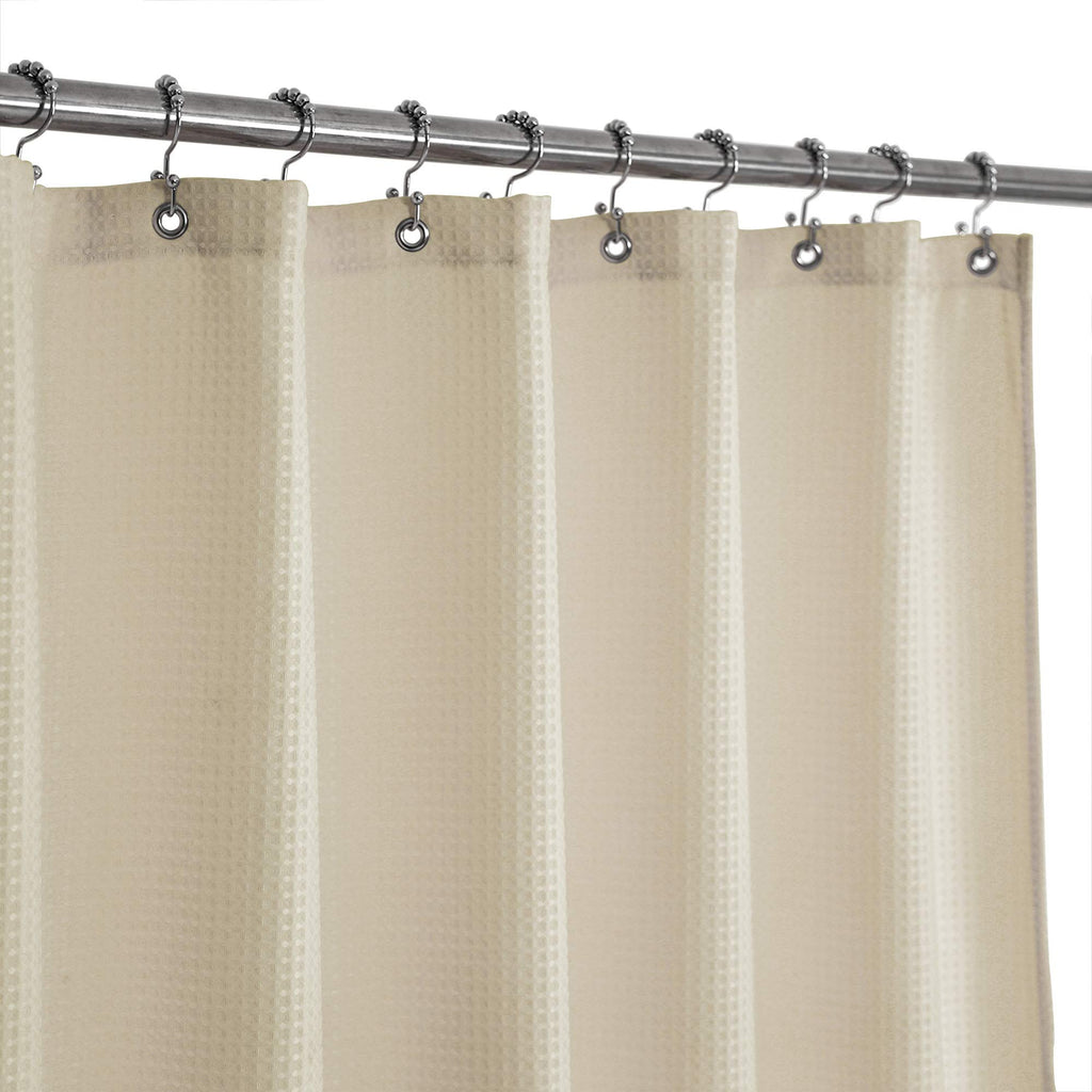 Barossa Design Narrow Stall Shower Curtain Waffle Weave 36x72, White