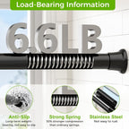 Black Shower Curtain Rod, 32-76 Inches, 7/8 Inch Diameter, 1 Pack