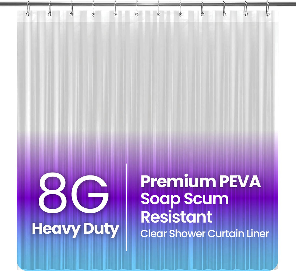 LiBa Shower Curtain PEVA 8G, 72x72 Inch Frosted 2-Pack