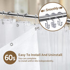 Siiluminisoy Shower Curtain with Liner, 3 in 1 Waffle Shower Curtain Set with 12 Metal Hooks, Waterproof, Machine Washable, Luxury Fabric Shower Curtains for Bathroom, White, 72" W x 72" H