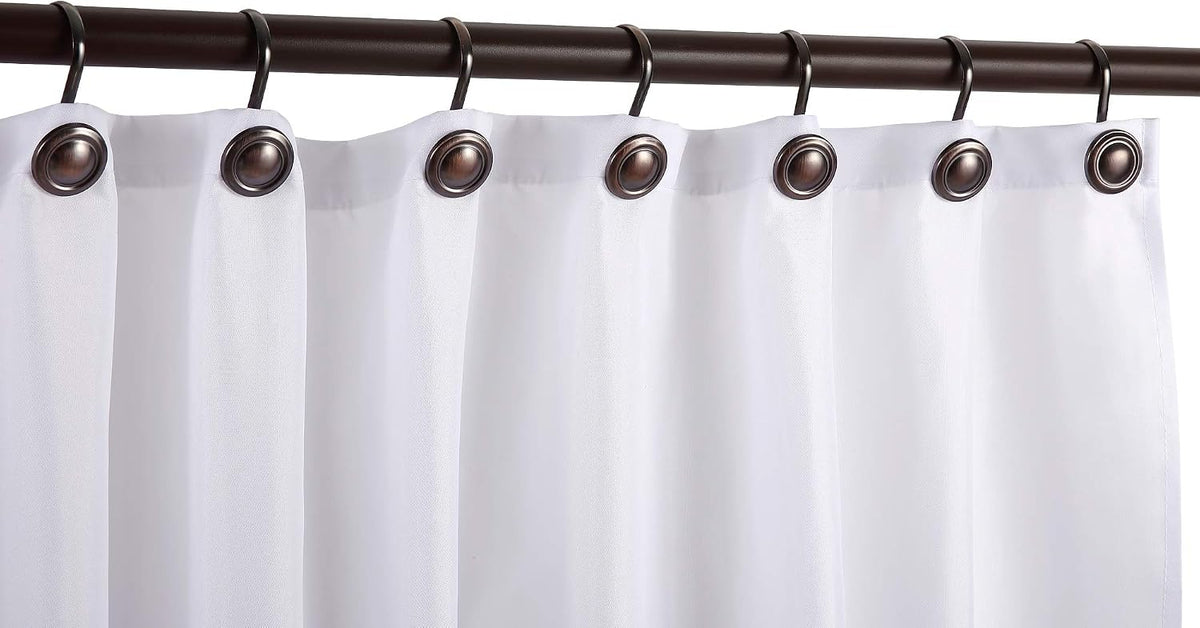 CHICTIE Bronze Shower Curtain Hooks Rings,Oil Rubbed Decorative Shower Curtain Hooks,Rustproof Vintage Shower Hooks for Bathroom,Set of 12 (Oil-Rubbed Bronze)