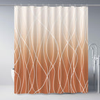 Striped Shower Curtain for Bathroom, Grey White, 72" W x 72" L