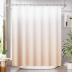 AmazerBath Shower Curtain, Cloth Ombre Black Shower Curtain Set with 12 Hooks, Washable Fabric Black and White Shower Curtain, Rustic Farmhouse Bathroom Shower Curtain, 72x72 Inches