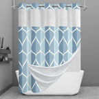 Yiatn Gray Ringless Shower Curtain with Snap-in Liner, 71 x 74 Inch