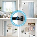 2Pcs Tension Curtain Rod 31 To 76 Inch Black Shower Curtain Rod