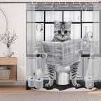 Funny Japanese Cat Funky Anime Japan Bathroom Shower Curtain, 72x72