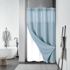 eachope No Hook Waffle Shower Curtain with Snap-in Liner, 71x74 Inch, White